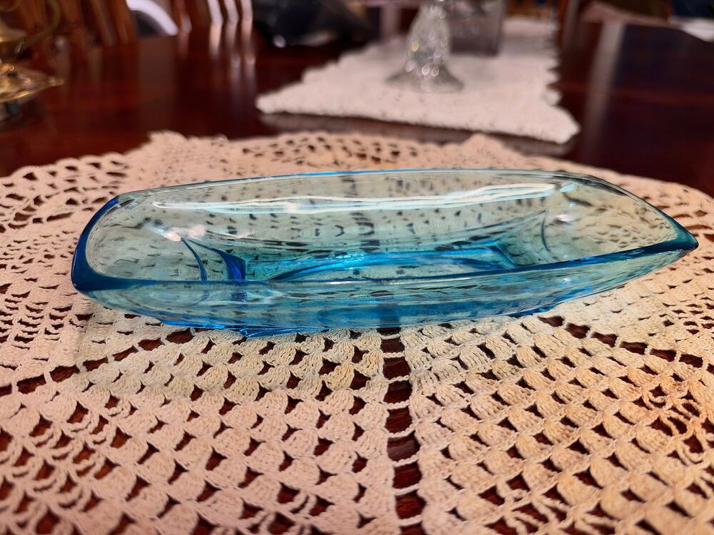 Hazel Atlas Relish Dish -  Capri Blue (1960s)